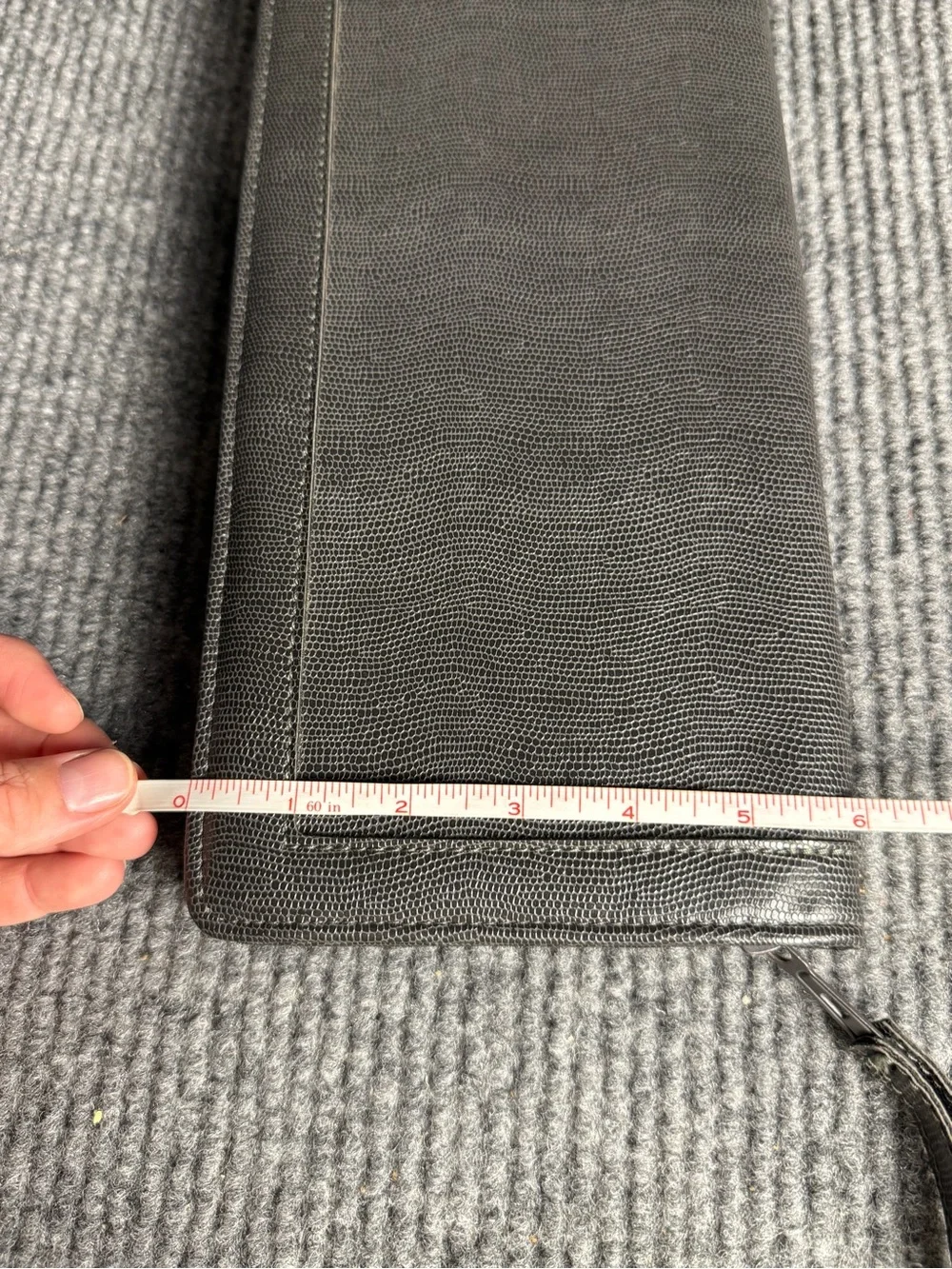 Vintage Neiman Marcus Charcoal Gray Lizard Embossed Tie Organizer West Germany